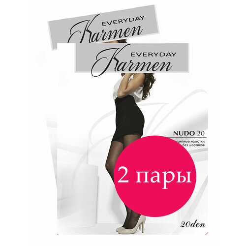 фото Колготки karmen nudo 20, 20 den, 2 шт., размер 4, nero