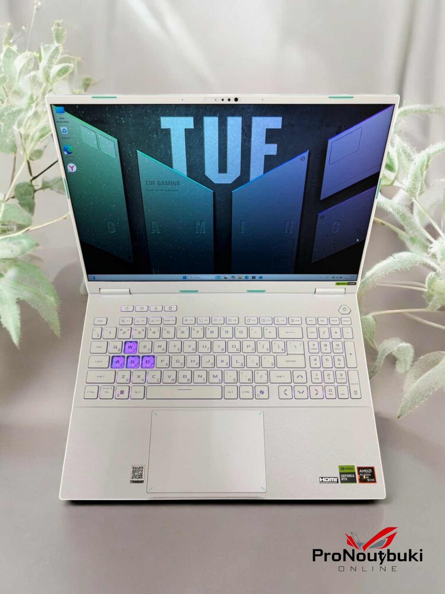 Изображение Ноутбук Asus TUF Gaming 6 Pro FA608 Ryzen 9 9955HX, 32 ГБ, 1 ТБ, RTX 5070, 2560x1600, Win 11, Белый, Русская раскладка