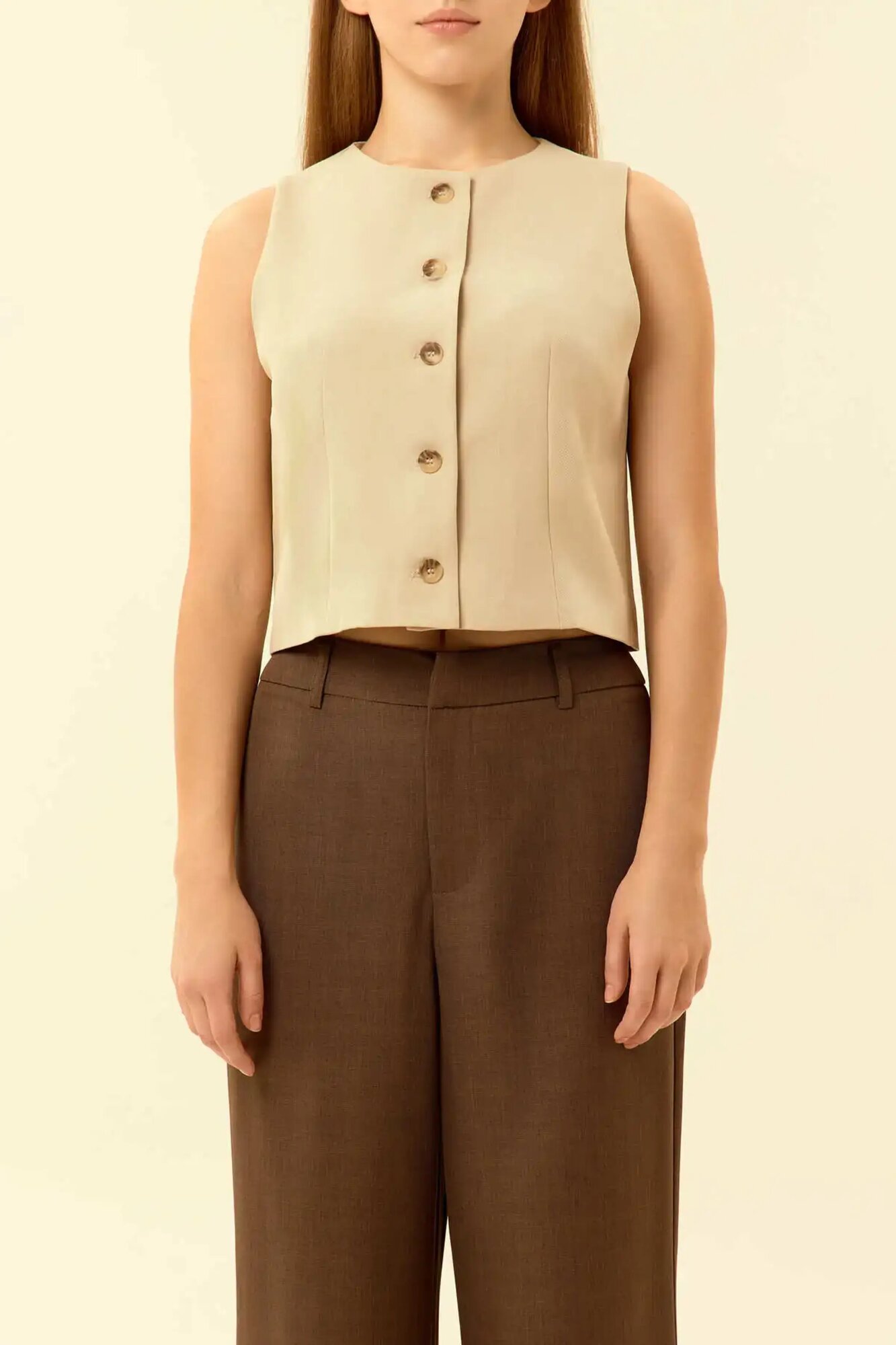 Жилет Selfie, размер XS, бежевый — фото 1