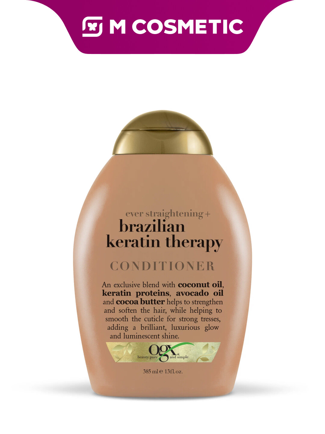 Кондиционер OGX Бразильский кератин, для укрепления волос, 385мл