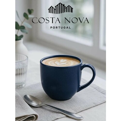 фото Кружка, чашка с ручкой синий casafina by costa "pacifica blaubeere" 320 мл. ударопрочная, профессиональная керамика. costa nova