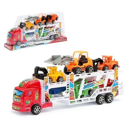 Грузовик инерционный «Автовоз», с 6 машинами, цвета микс грузовики без бренда грузовик автовоз инерционный цвета микс в пакете