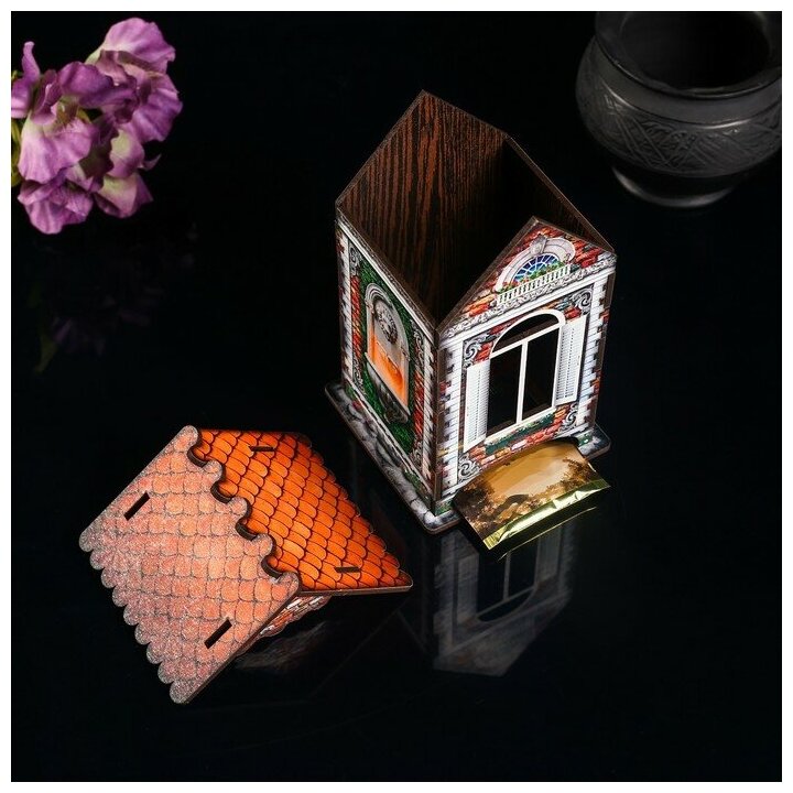 Чайный домик "Дом из красного кирпича", 9,8×9,8×17,4 см - фотография № 3