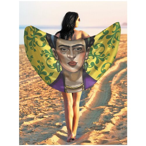фото Парео и пляжный коврик joyarty "загадочная фрида", трикотаж 150 см
