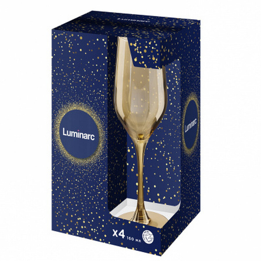 Набор бокалов Luminarc Golden Honey для шампанского P9307, 160 мл, 4 шт. - фотография № 18
