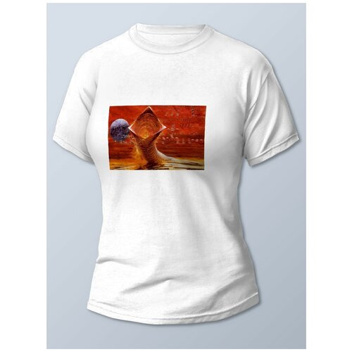 фото Футболка женская белая кино дюна (dunes, sandworm, червь, дюна) - 21907 brut-shop