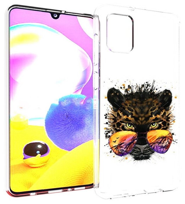 Чехол задняя-панель-накладка-бампер MyPads тропический леопард для Samsung Galaxy A31 SM-A315 (2020) противоударный