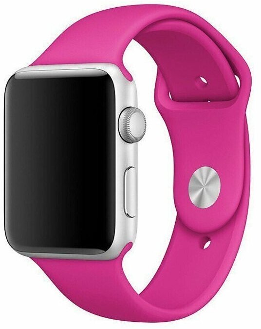 Силиконовый ремешок для Apple Watch (Эпл Вотч) 42/44/45мм / Эластичный спортивный браслет для умных смарт-часов / размер браслета L , малиновый (L)