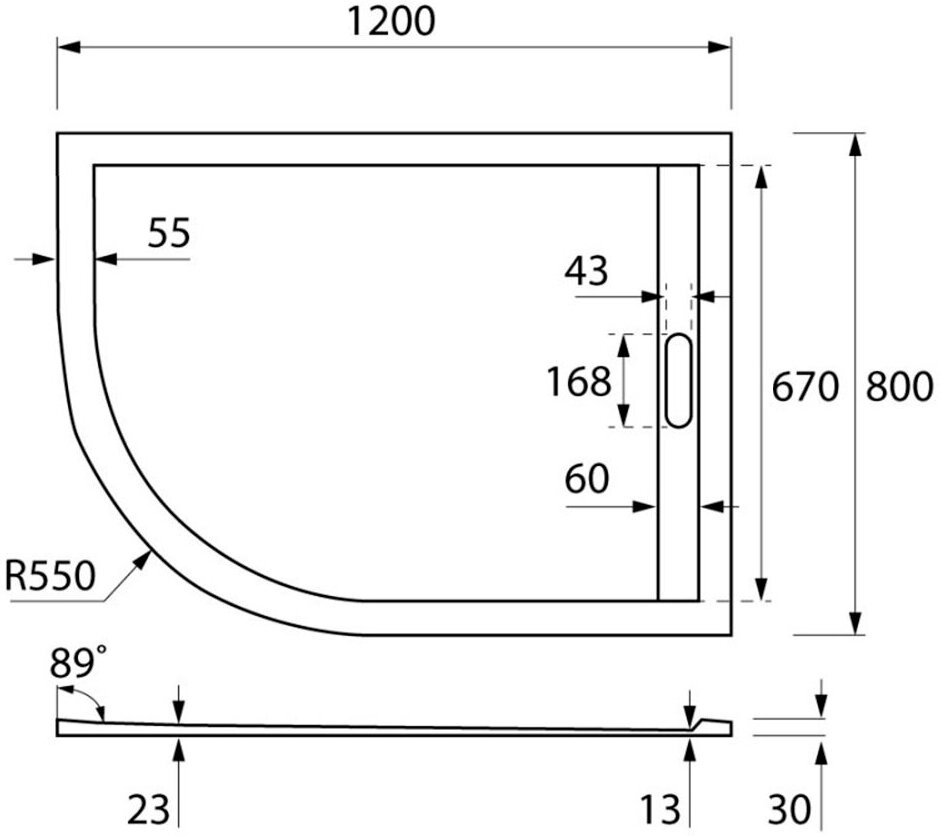 Душевой поддон Cezares TRAY-AS-RH-120/80-30-W-R из искусственного мрамора, без сифона, панели и ножек - фотография № 8