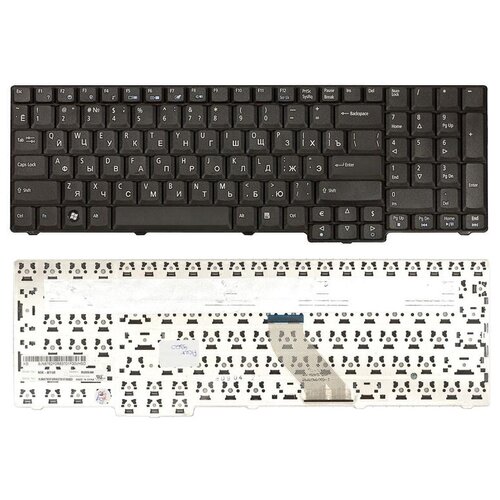 Клавиатура для ноутбука Acer Extensa 7630 русская черная матовая короткий шлейф 1350₽