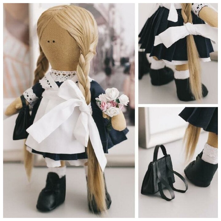 Интерьерная кукла Школьница Николь, набор для шитья 15,6 22.4 5.2 см