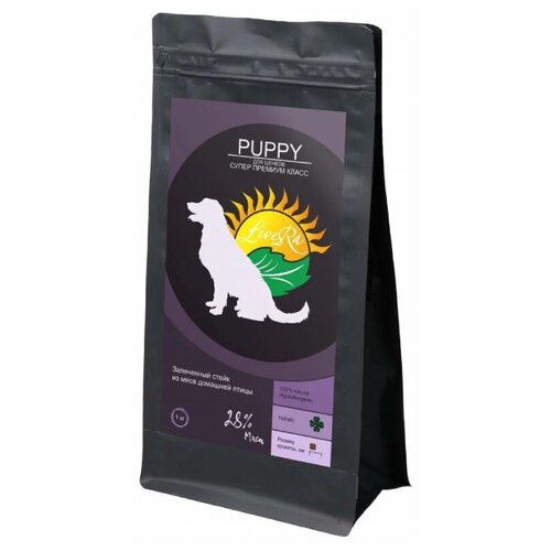 LiveRA Puppy сухой корм для щенков, стейк из мяса домашней птицы, 1,2 кг