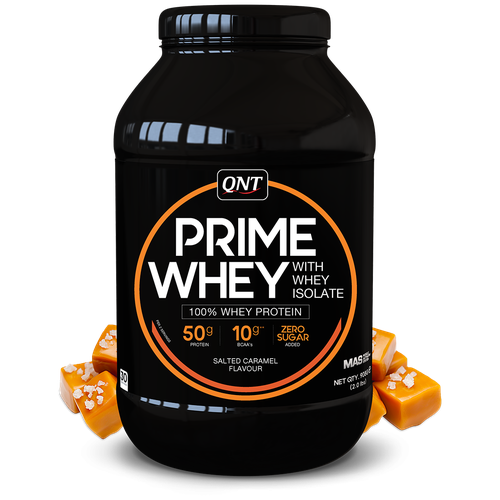 Протеин QNT Prime Whey, 908 гр., карамель солёная протеин qnt prime whey 908 гр банан