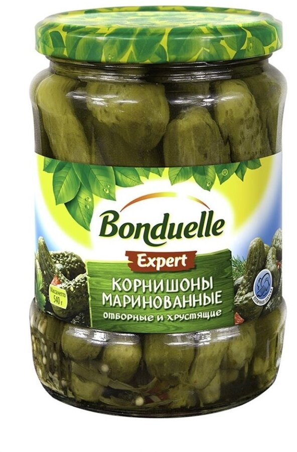 Огурцы маринованные Bonduelle, корнишоны, 540 г