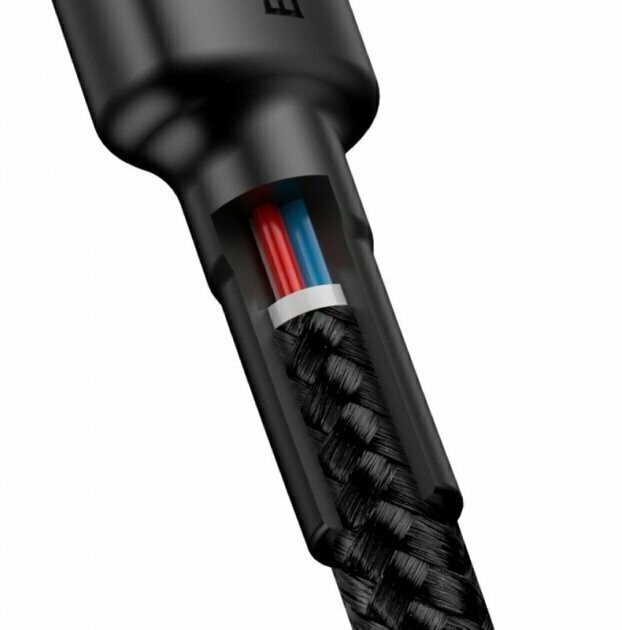 Кабель Baseus CATKLF-G91 Cafule Type-C PD2.0 60W flash charging data line (20V 3A) 1m Red+Black — фото 1