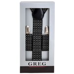 Подтяжки мужские в коробке GREG G-1-48, цвет Черный, размер универсальный - изображение