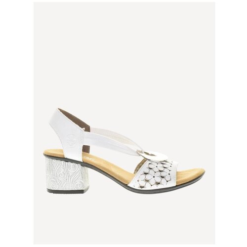 фото Босоножки rieker женские летние, размер 39, цвет белый, артикул 64677-80