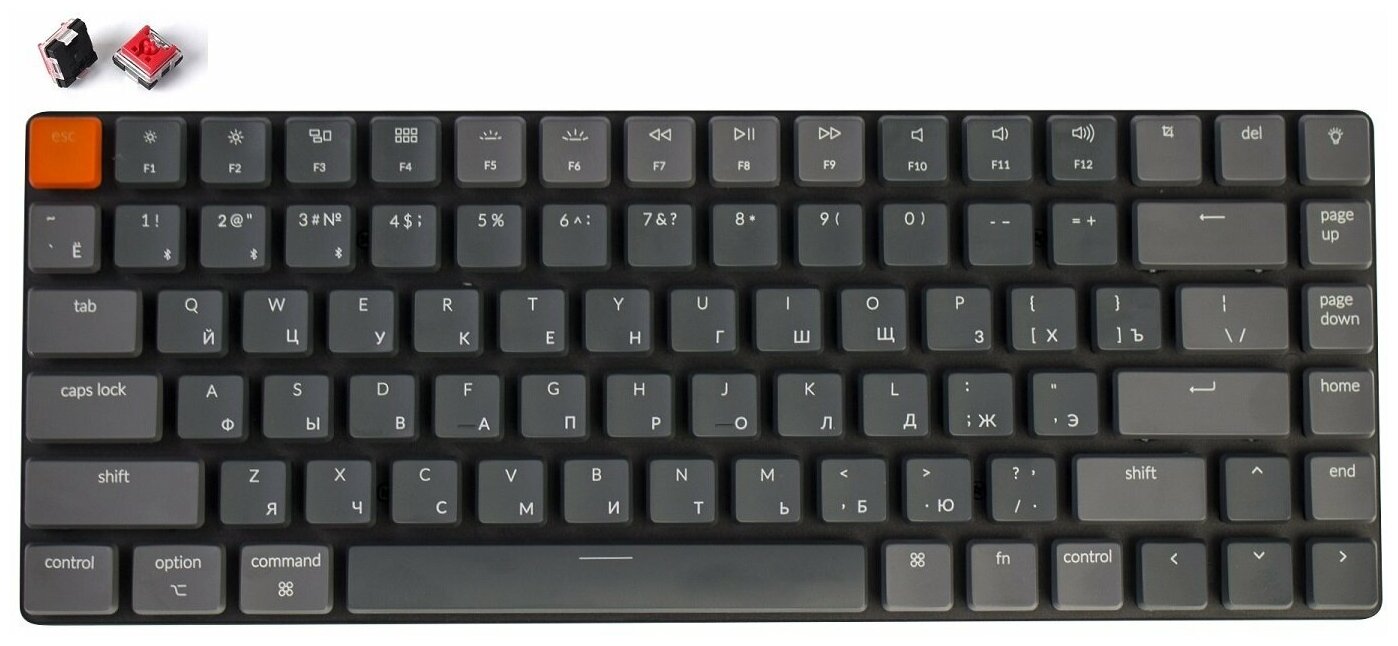 Беспроводная механическая ультратонкая клавиатура Keychron K3, 84 клавиши, White LED подстветка, Red Switch