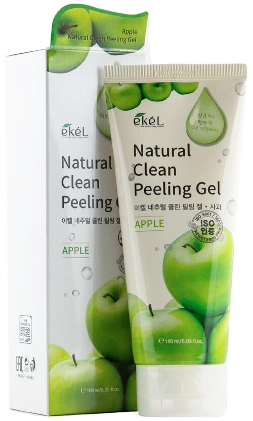 Ekel Пилинг-скатка Natural Clean Peeling Gel Apple с экстрактом яблока, 180 мл