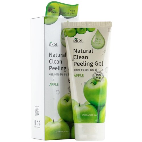 Ekel Пилинг-скатка Natural Clean Peeling Gel Apple с экстрактом яблока, 180 мл пилинг скатка ekel с экстрактом винограда natural clean peeling gel grape 180 мл