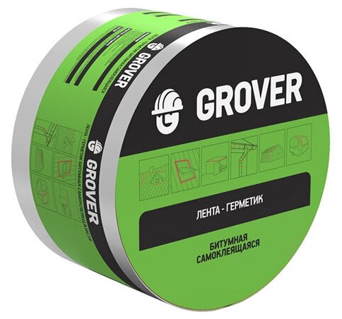 Лента-герметик битумная односторонняя GROVER 10см*10м красная
