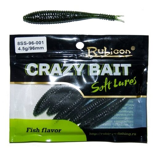 RUBICON Съедобная силиконовая приманка RUBICON Crazy Bait SS 4.5g, 96mm, цвет 001 (6 шт, аромат рыбы)