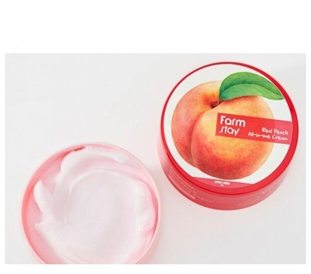 Многофункциональный крем с экстрактом персика FarmStay Real Peach All-in-one Cream, 300ml - фото №5