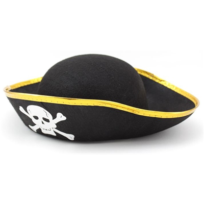Шляпа Пирата фетр с золотой каймой/БР