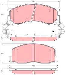 Дисковые тормозные колодки передние TRW GDB3086 для Toyota LiteAce, Toyota Previa (4 шт.)