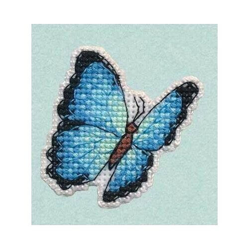 фото Набор значок. голубая морфо 5,5х5,5 овен 1172