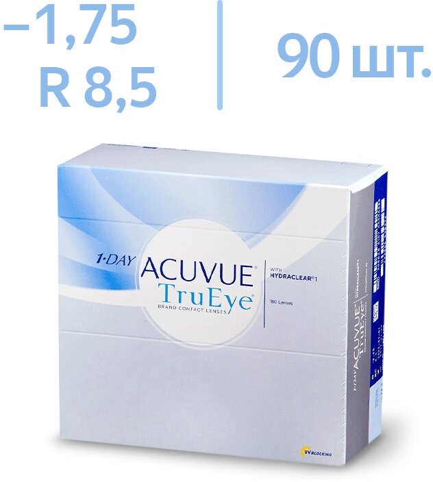   1 Day Acuvue TruEye with HydraClear, , -1,75 / 14,2 / 8,5 / 90 .