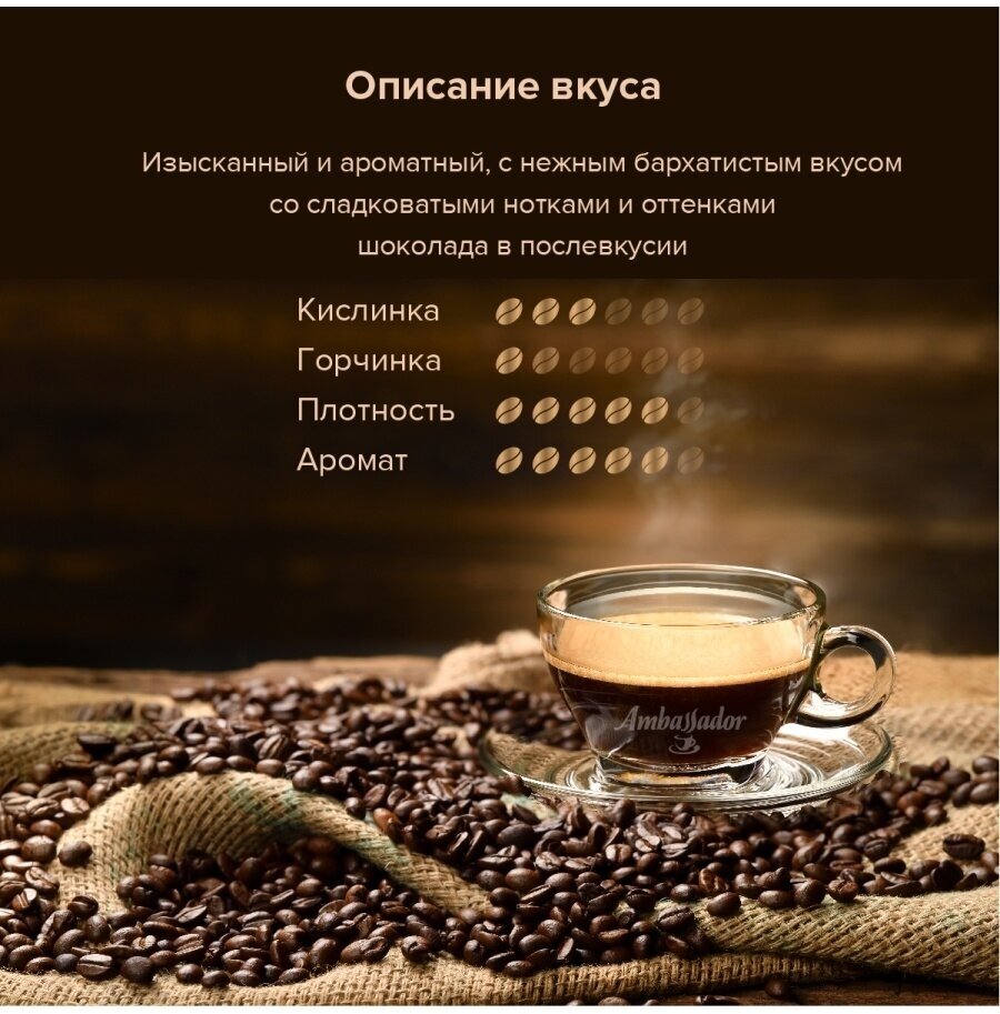Кофе в зернах Ambassador Gold Label 1кг - фото №6