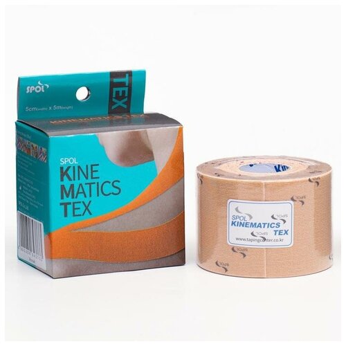 Кинезио тейп Spol Tape 5 см x 5 м, бежевый