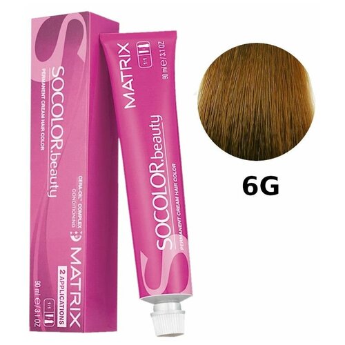 Matrix Крем - краска SoColor beauty, 6G темный блондин золотистый