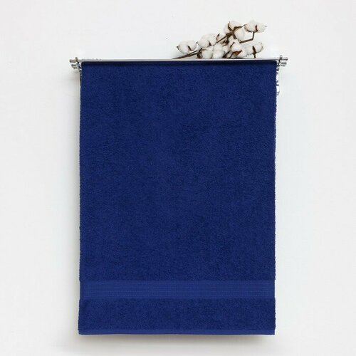 VS Текстиль Полотенце махровое с бордюром 70х140 см, DARK BLUE, хлопок 100%, 440г/м2