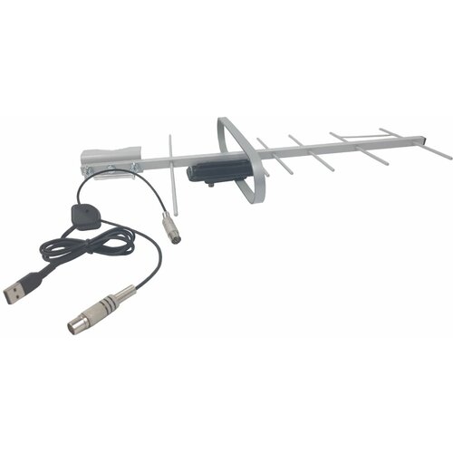 Антенна ТВ Триада-3350 USB с инжектором питания в комплекте комнатная телевизионная антенна триада 3310 usb черная в комплекте с инжектором питания