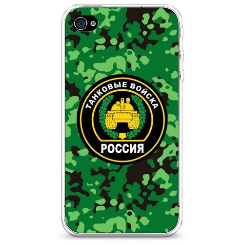 фото Силиконовый чехол "танковые войска зеленый камуфляж" на apple iphone 4/4s / айфон 4/4s case place