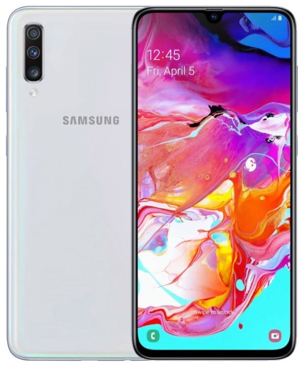 Смартфон Samsung Galaxy A70 6/128 ГБ, белый