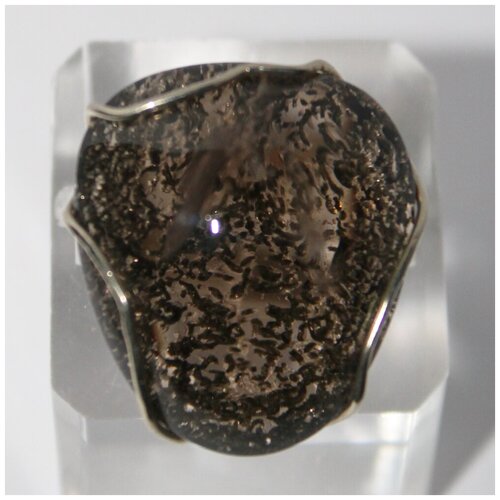 фото Кольцо true stones, мельхиор, кварц, размер 19, коричневый