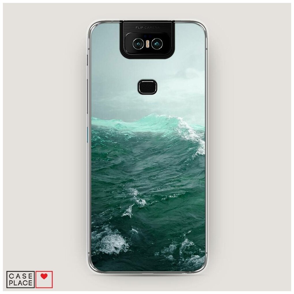 Силиконовый чехол "Волны 12" на Asus Zenfone 6 ZS630KL / Асус Зенфон 6 ZS630KL