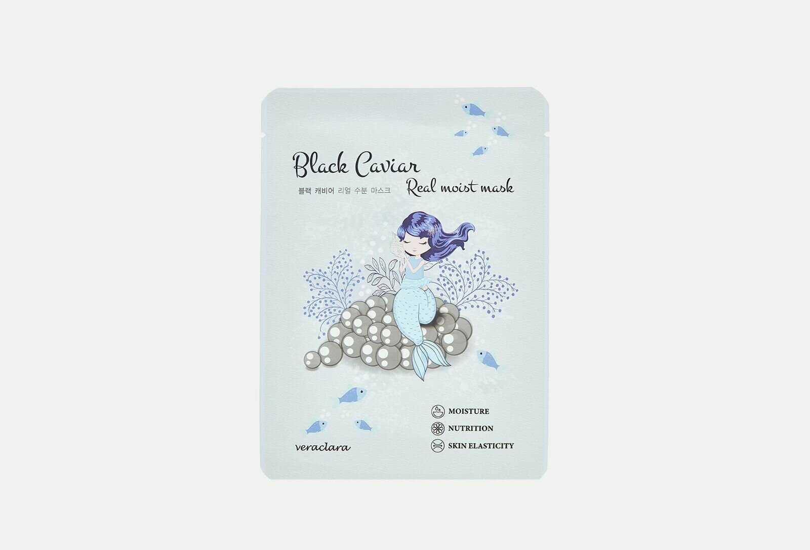 Маска на тканевой основе с экстрактом икры clara's choice black caviar real moist mask