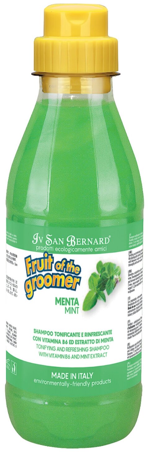 Шампунь для животных Iv San Bernard ISB Fruit of the Grommer Mint, для любого типа шерсти, с витамином В6, 500 мл, NSHAME500 Iv San Bernard 8022767041500