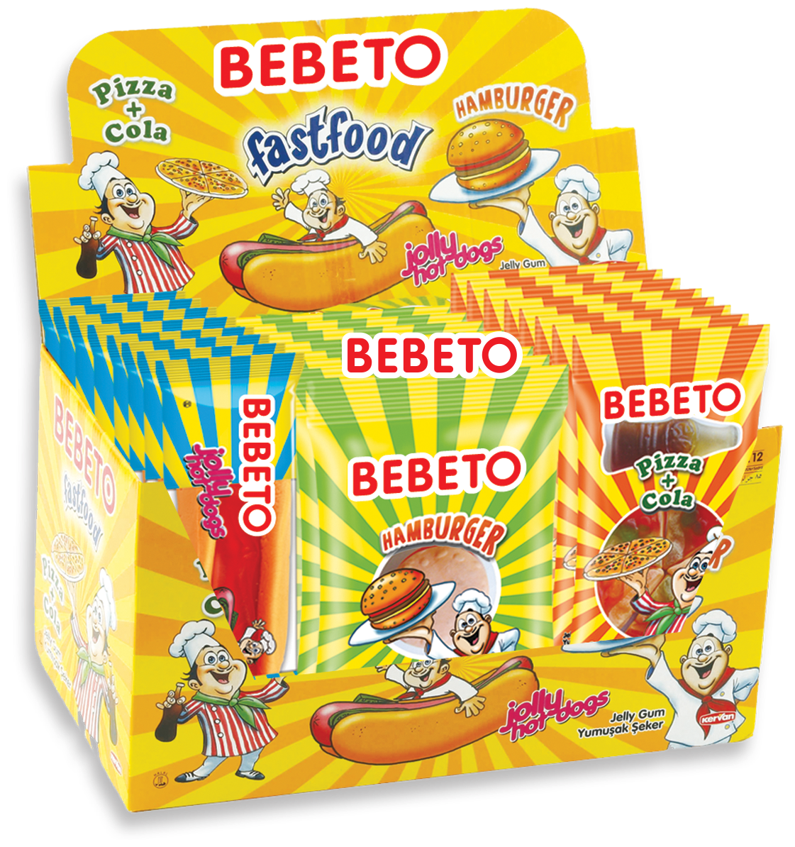 Жев. Мармелад BEBETO™ FAST FOOD 3 вкуса ассорти 25 г.*24 шт. (Шоубокс) - фотография № 2