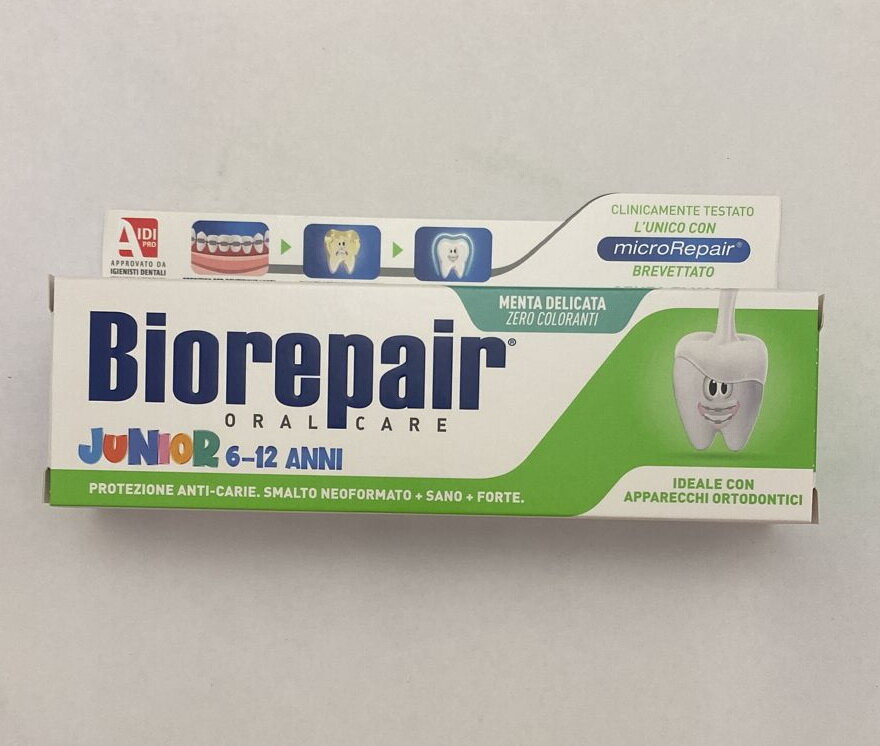 Biorepair Junior Mint Детская зубная паста с витамином Е и ароматом сладкой мяты 75 мл (Biorepair, ) - фото №9