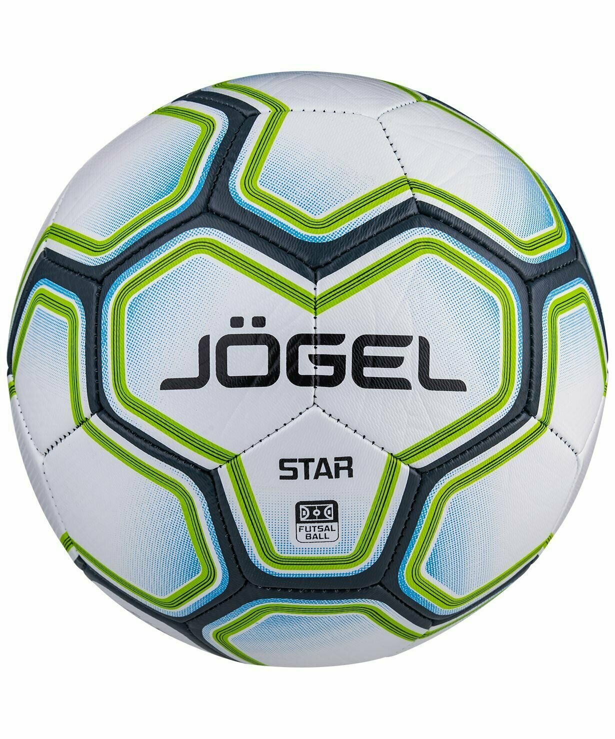 Мяч футбольный JOGEL Star, для паркета, 4-й размер, белый/синий [ут-00016948] - фото №5