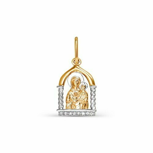 Иконка Del'ta, золото, 585 проба, фианит нательная иконка sokolov из золота с ликом божией матери владимирской