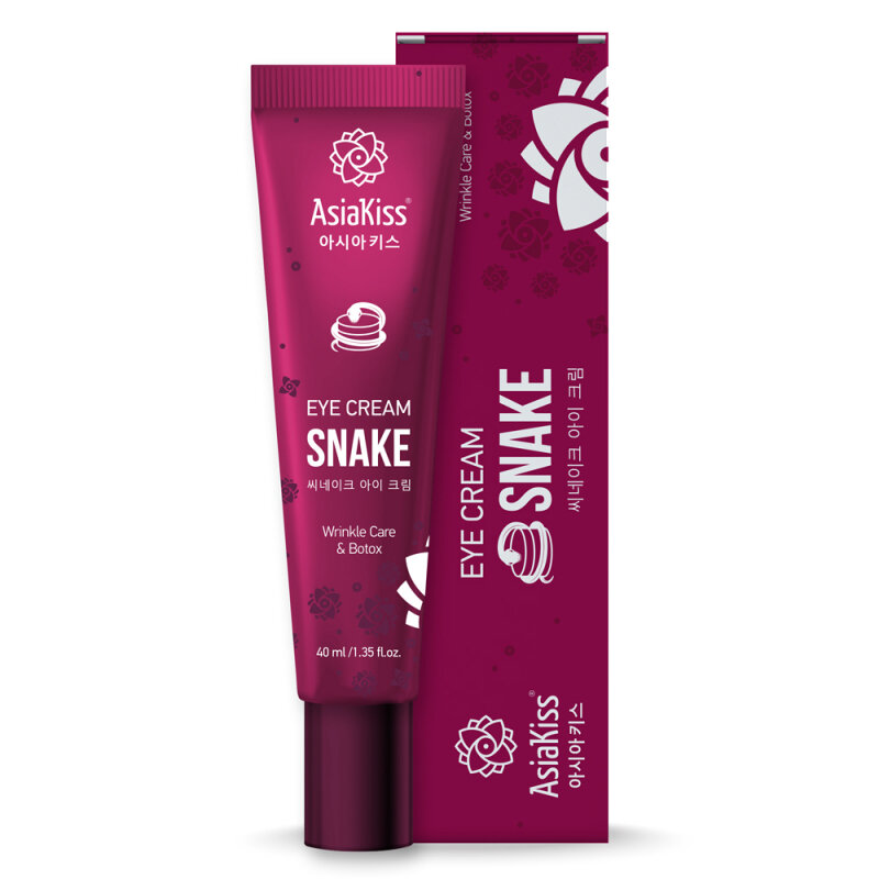 Крем для кожи вокруг глаз AsiaKiss snake eye cream со змеиным ядом 40мл AsiaKiss International Corporation - фото №5