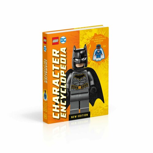 Энциклопедия персонажей LEGO DC на английском языке с минифигуркой
