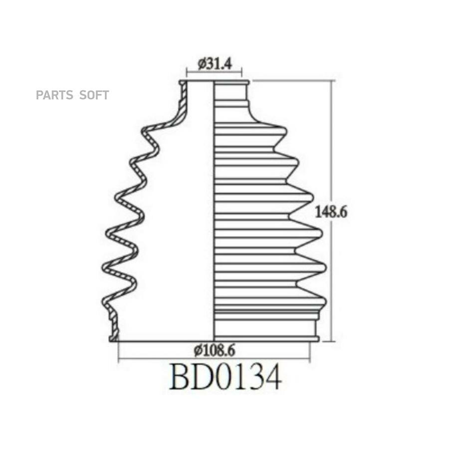 BD0120 - фото 1. Пыльник Шруса Пер. Внутр. 