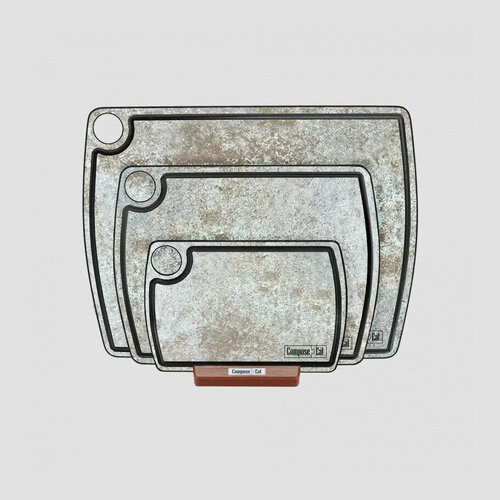 Набор из 3-х разделочных досок на подставке песчаник в подарочной коробке композитный материал NRD34104OA6 Fashion 4599₽